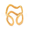 Ion Plating(IP) 304 Stainless Steel Wave Open Cuff Finger Rings for Women RJEW-S414-17B-G-3