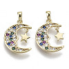 Brass Micro Pave Cubic Zirconia Charms KK-N232-129-NF-1