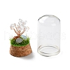 Natural Quartz Crystal Chips Money Tree in Dome Glass Bell Jars with Wood Base Display Decorations DJEW-K030-02A-3