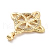Rack Plating Brass Micro Pave Clear Cubic Zirconia Pendants KK-C063-09B-G-2