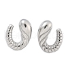 304 Stainless Steel Spiral Croissant Stud Earrings for Women EJEW-Z095-01P-4