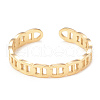 Ion Plating(IP) 304 Stainless Steel Hollow Out Oval Open Cuff Ring for Women RJEW-I096-23G-2