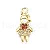 Brass Micro Pave Cubic Zirconia Pendants KK-Z100-19G-02-1