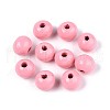 Spray Painted Round Natural Schima Wood Beads WOOD-A018-8mm-06-1