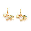Brass Micro Pave Cubic Zirconia Pendants KK-N271-12G-1