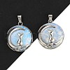 Opalite Flat Round Pendants FIND-A043-11P-1