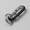 Oval Alloy Keychain Clasps with Double Rings FIND-YWC0011-02A-2