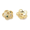 Rack Plating Brass Micro Pave Cubic Zirconia Bead Caps KK-K293-23A-G-1
