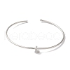 Rack Plating Brass Micro Pave Clear Cubic Zirconia Letter Open Cuff Bangles BJEW-A018-01P-L-2