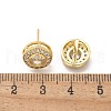 Brass Micro Pave Clear Cubic Zirconia Stud Earrings EJEW-Q015-10G-3