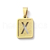 304 Stainless Steel Alphabet Pendants STAS-S152-01G-X-1
