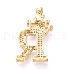 Brass Micro Pave Cubic Zirconia Pendants KK-R138-002R-2