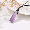 Natural Amethyst Cuboid Pendant Necklaces FS-WG7338A-03-1