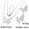 Butterfly 304 Stainless Steel with Shell Pearl Pendant Necklaces & Stud Earrings Sets FS-WGE2DA4-02-2