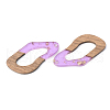 Transparent Resin & Walnut Wood Pendants RESI-S389-009A-B01-2