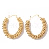 Brass Wire Wrap Spiral Oval Hoop Earrings for Women EJEW-A093-15G-1