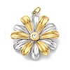 304 Stainless Steel Rhinestone Pendants STAS-E550-22G-1