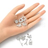 10Pcs 10 Style Platinum Tone Alloy Rhinestone Pendants ALRI-YW0001-13-4