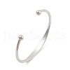 Ion Plating(IP) 304 Stainless Steel Cuff Bangles for Women BJEW-K252-06P-1