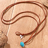 Oval Alloy & Synthetic Turquoise Double-layer Pendant Necklaces FS-WGFFF17-01-4