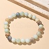 Natural Flower Amazonite Bead Stretch Bracelets X-BJEW-K212-B-007-2