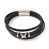 Braided Microfiber Leather Multi-strand Bracelets BJEW-B096-29P-1