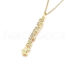 Brass Micro Pave Clear Cubic Zirconia Pendant Necklaces NJEW-L146-29G-3