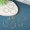  10Pcs 5 Style Brass Open Back Bezel Pendants KK-TA0001-35-13