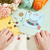 16Pcs Square Handmade Millefiori Glass Pendant Locking Stitch Markers HJEW-AB00654-3