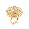 Brass Micro Pave Cubic Zirconia Adjustable Open Cuff Rings RJEW-V009-03G-4