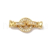 Rack Plating Brass Micro Pave Clear Cubic Zirconia Fold Over Clasps KK-A222-04C-G-1