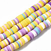 Handmade Polymer Clay Beads Strands CLAY-R089-6mm-139-1