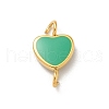 Ion Plating(IP) 304 Stainless Steel Enamel Heart Connector Charms STAS-G351-08G-2