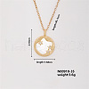 Vintage Brass Rhinestones Flat Round with Star Pendant Necklace for Women TU3121-4-1