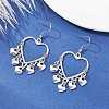 Tibetan Style Alloy Heart Woven Net Chandelier Earrings EJEW-JE05424-01-2