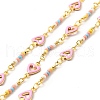 Brass Enamel Heart Link Chains CHC-C003-04G-1