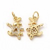 Rack Plating Brass Micro Pave Cubic Zirconia Charms ZIRC-K890-08G-1