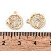Brass Micro Pave Clear Cubic Zirconia Charms KK-F871-44G-3