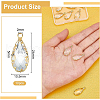 BENECREAT 10Pcs Brass Glass Pendants KK-BC0001-93-2