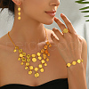 Vintage Brass Coin Tassel Bracelets & Earrings & Multilayer Necklaces & Rings Set for Women's Party GB6557-4