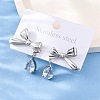 304 Stainless Steel Rhinestone Stud Earrings EJEW-Z098-09P-3