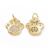 Brass Cubic Zirconia Charms ZIRC-I062-34G-2