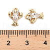 Brass Micro Pave Clear Cubic Zirconia Charms X-KK-C054-11G-3