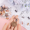 SOFPLATE 50Pcs 5 Colors Bowknot Brass Stud Earring Findings KK-SP0001-47-3