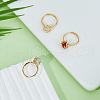 FIBLOOM  3pcs 3 styles Brass Adjustable Ring Findings FIND-FI0001-06G-4