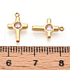 Ion Plating(IP) 304 Stainless Steel Micro Pave Cubic Zirconia Charms STAS-N110-01C-G-3