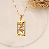 Stainless Steel Enamel Tarot Pendant Necklaces FS-WG91854-05-1