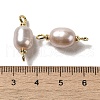 Natural Pearl Connector Charms FIND-C046-19A-G-3