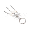 Woven Net/Web with Feather Alloy Gemstone Keychain KEYC-JKC01180-02-4