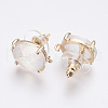 Faceted Glass Stud Earring Findings GLAA-F084-A07-2